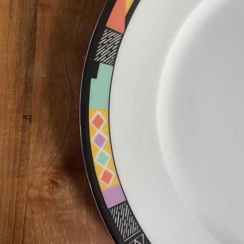 FIVE Vintage Schumann Germany Porcelain 10.5" Plates Memphis Geometric Modernist - Picture 8 of 8
