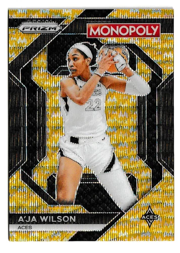 A'JA WILSON AJA 2024 PANINI PRIZM MONOPOLY WNBA GOLD WAVE MILLIONAIRE PRIZM #/10