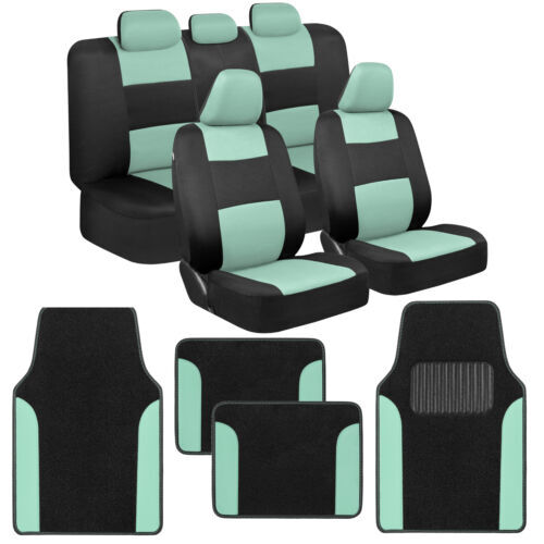 BDK PolyPro Black Mint Car Seat Covers Full Set with Matching