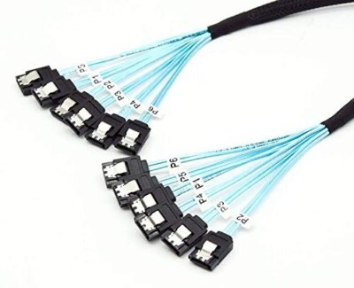 YIWENTEC High Speed 6Gbps SATA 3 III Cable for Server 1M (6 SATA 1M)