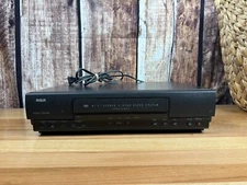 Vintage RCA Black 4 Head Home Theatre VCR VR605HF Hi-Fi Stereo No Remote Tested 