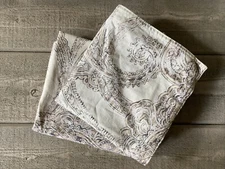 Lucky Brand Pillow Shams Scroll Distressed Set/2 King