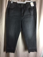 Terra  Sky Womens Jeans Size 16W Black Step Hem High Rise Straight 38X27