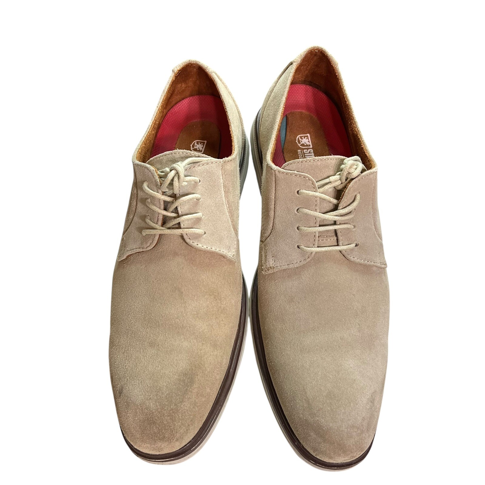 SAOLA Scarpe Stacy Adams Tayson punta liscia stringate uomo 9 5M scamosciate beige derby Oxford
