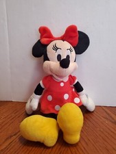 Disney Minnie Mouse Red Dress Plush Stuffed Animal Bean Bag 11" Polka Dot