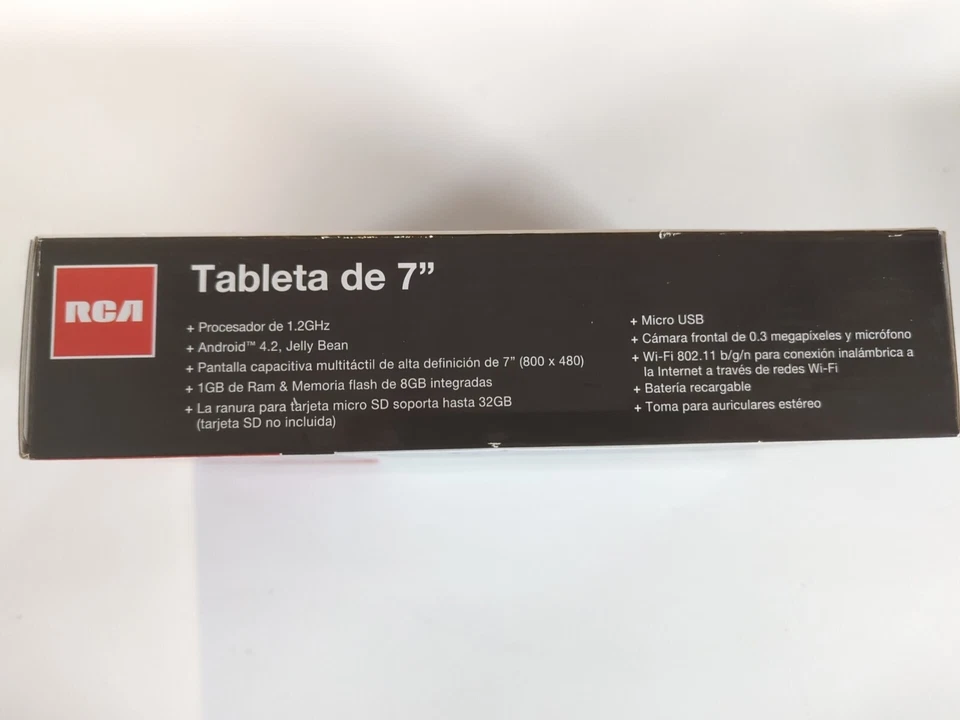 Tablet RCA 8GB, Android 4.2x Jelly Bean, negra 7 pulgadas. Foto 3 de 4