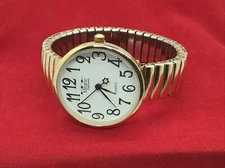 Milano Expressions Quartz 4247 Unisex Big Face Gold Tone, Water Resistant