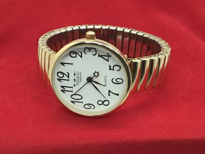Milano Expressions Quartz 4247 Unisex Big Face Gold Tone, Water Resistant