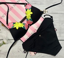 Haut Maillot De Bain Victoria's Secret - Noir/Blanc Rayé - Taille S 34B - Neuf Avec étiquette