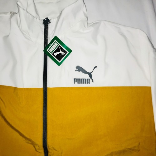 NWT Puma Retro Woven Track Jacket Nylon Glanz Gray White Gold Mens XL - Picture 7 of 10