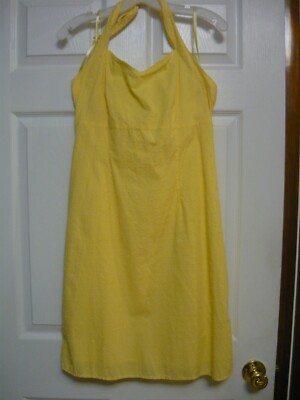 Ladies Size 8 Dress, Halter style, Yellow, Machine Washable, Route 66,  NWT.