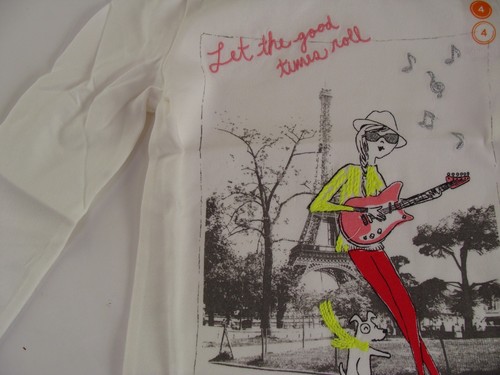 Gymboree Play by Heart Guitar Paris Dog Let Good Roll Girls Size 5 Shirt Top NWT - Picture 2 of 5