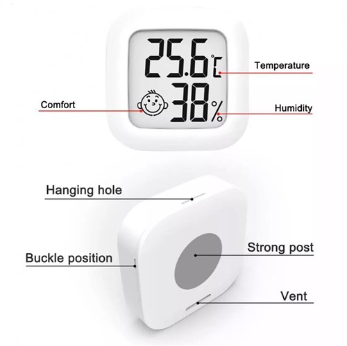 LCD Digital Room Thermometer Hygrometer For Indoor Temperature & Humidity-Tester - Picture 6 of 10