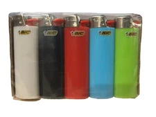 BIC, 2x THE LIGHTS, CLASSIC LIGHTERS, FULL SIZE, ASSORTED COLORS, PACK OF 5