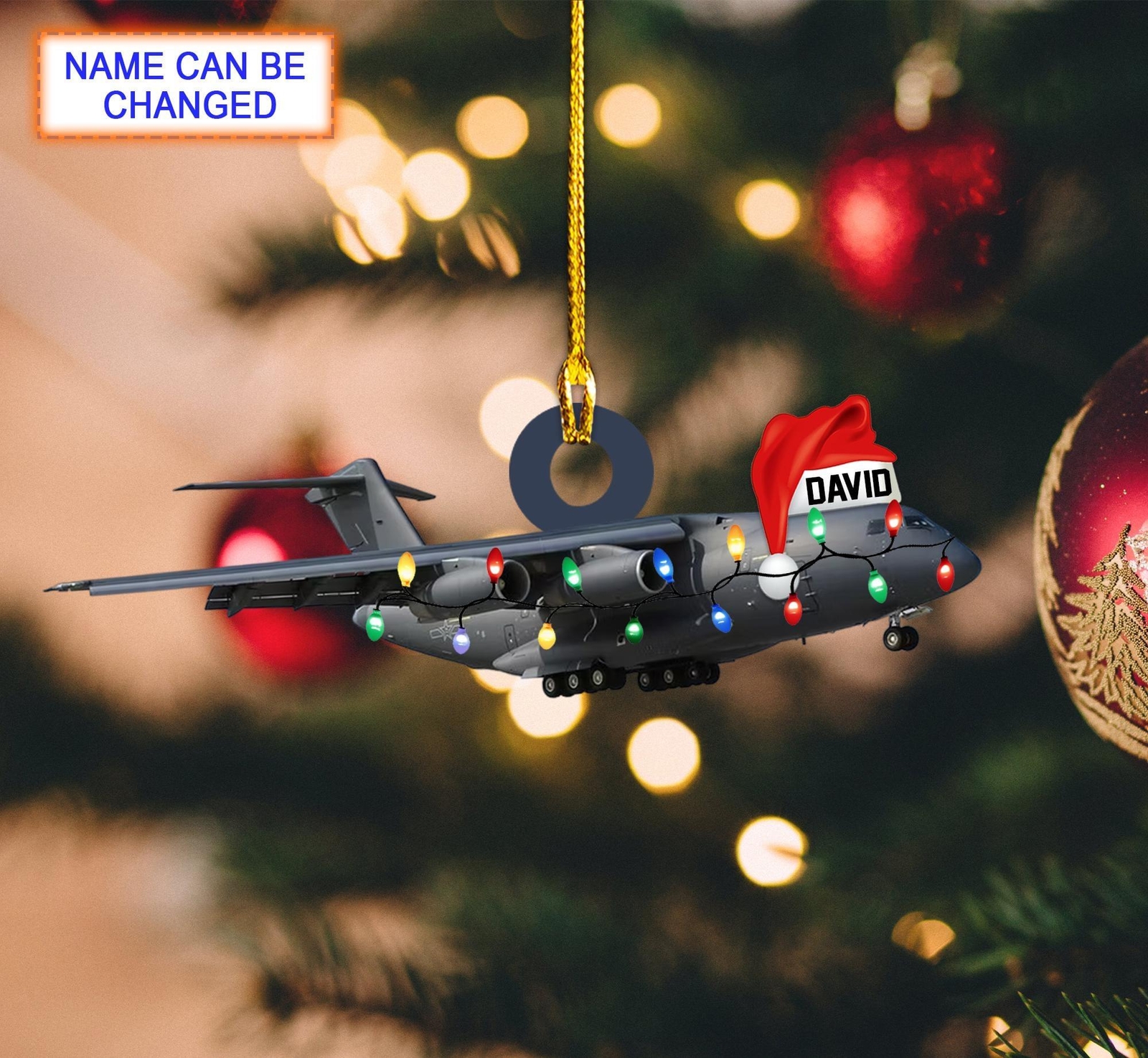 Custom Name Transport Aircraft Personalized Ornament  Christmas Tree Hanging Dec