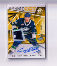 CONNER ROULETTE '21/22 Upper Deck CHL SP Game Used GOLD AUTOGRAPH PATCH #'d /49