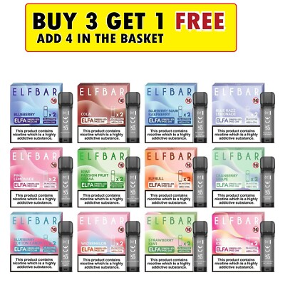 ELF BAR ELFA PODS REPLACEABLE PRE-FILLED 2-Pc pack Buy 3 get 1 FREE ADD 4  TPD UK