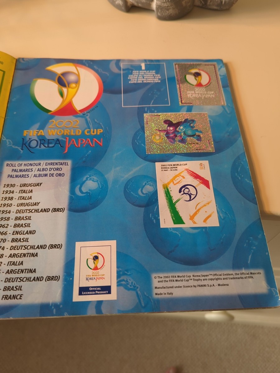 PANINI Japan/Korea 2002 World Cup Sticker Album 80% Complete