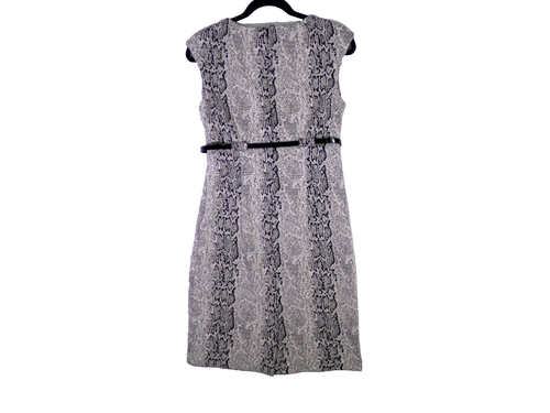 Calvin Klein Bodycon Dress Size 8 Knee Length Back Zip Sleeveless Belt Worn - Picture 4 of 8
