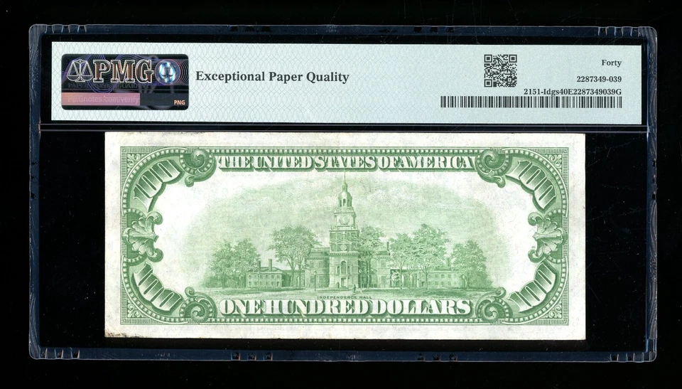 DBR 1928-A $100 DGS FRN Minneapolis Fr. 2151-Idgs PMG XF-40 EPQ Ser # I00166246A - Image 2 of 2