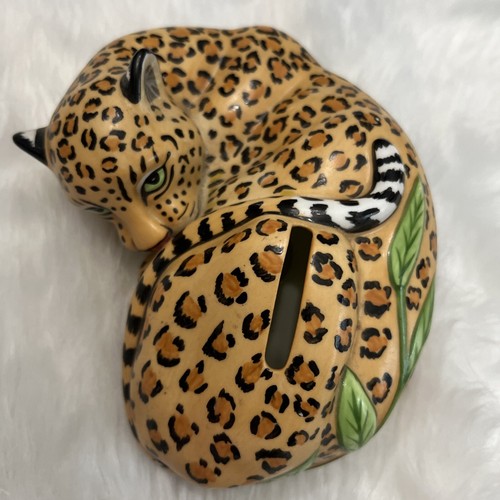 Lynn Chase Jungle Party - Jaguar Ceramic Coin Bank - Collectible VTG - 1988 New - Picture 2 of 5