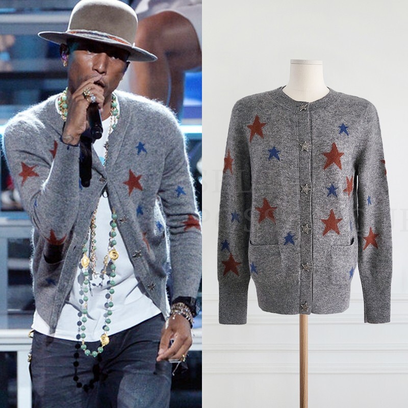 NWT CHANEL 14A PARIS-DALLAS PHARRELL WILLIAMS GREY STAR CASHMERE