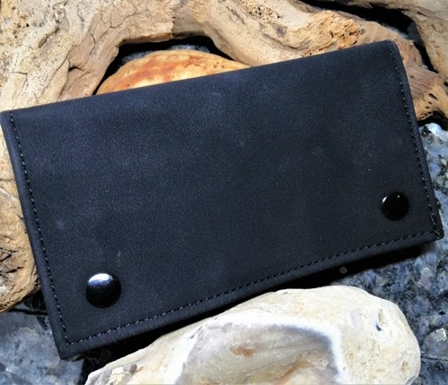 Tabakbeutel Tabaktasche Tabak Etui Beutel Blättchen Fach Leder Design Schwarz - Bild 4 von 5