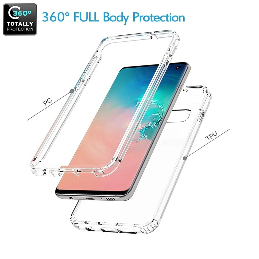 Phone Case for Galaxy S10 Case,G973U (Not Fit S10 5G) Case with Tempered-Glas...
