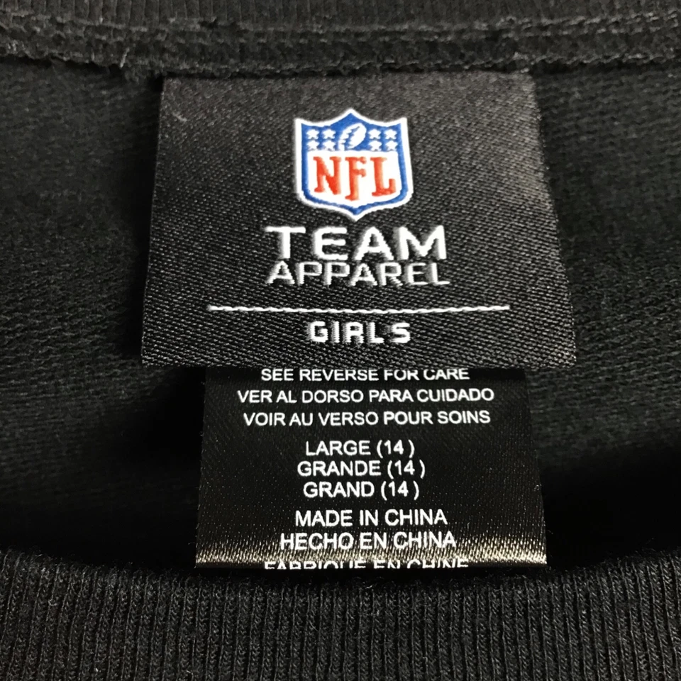 Atlanta Falcons / NIÑAS Talla L 14 / Ropa del equipo NFL / Camisa Top Negra Manga 3/4 Foto 2 de 4