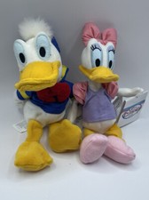 Vintage Disney Store Donald Daisy Duck bean bag plush Beanie Tags