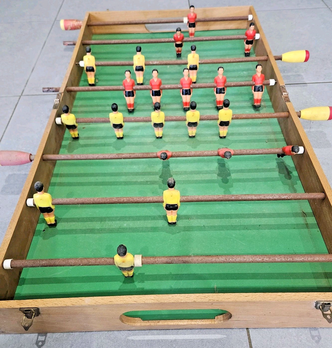 Baby-foot Ancien Pliant En Bois – Vintage 50/60 – Déco Bar Ou Loft