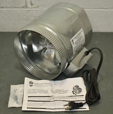 DENTED - Tjernlund Automatic Axial Booster Fan EF-8, 8" Duct, 300 CFM, 120V AC