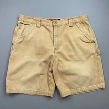 Vintage Jesse James Shorts Mens 40 Tan Washed Duck Canvas Carpenter Work Wear