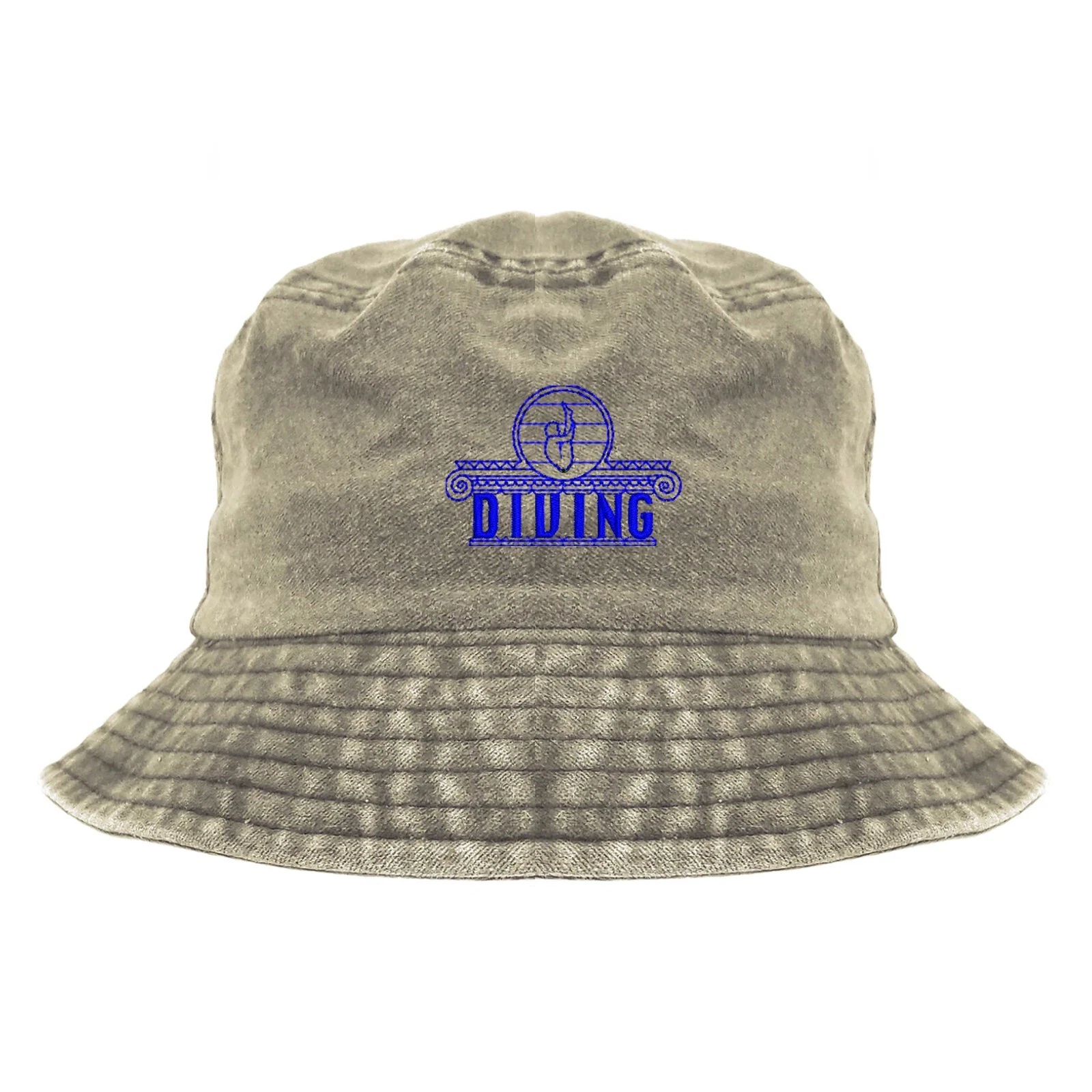 Diving scene embroidered bucket hat, custom bucket hat, diver diving hat