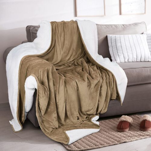 Sherpa Bed Blanket 480GSM Plush Blanket Fleece Reversible Blanket Utopia Bedding - Picture 68 of 88