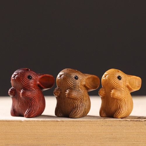 Bijoux De Porte-clés Lapin Mignon Bois Vert Hommes Femmes Décorations - Zdjęcie 6 z 12