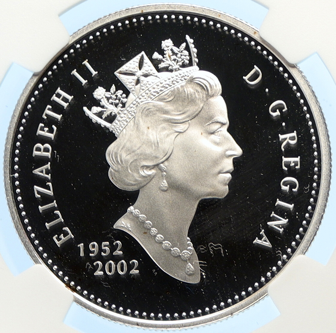 2002 CANADA UK Queen Elizabeth II JUBILEE Proof SILVER Dollar Coin