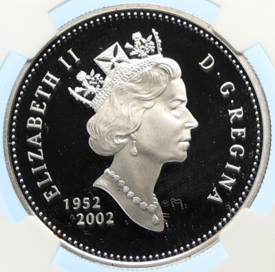 2002 CANADA UK Queen Elizabeth II JUBILEE Proof SILVER Dollar Coin