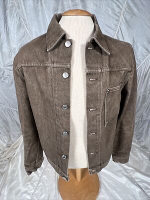 Helmut Lang Archive 2004 Brown Vintage Sanded Denim Jacket Helmut Lang Archive 2004 Brown Vintage Sanded Denim Jacket