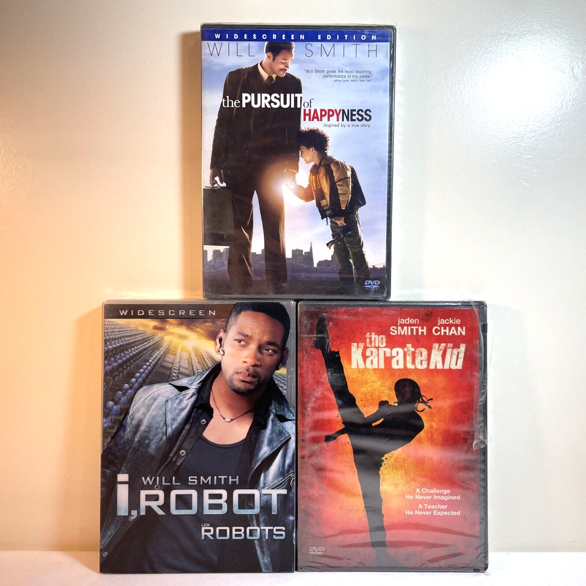 I, ROBOT THE KARATE KID THE PURSUIT OF HAPPYNESS (DVD Lot