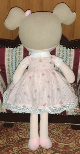Gloveleya Beautiful Rag Doll Toy Girl 17" Plush Strawberry Pink Dress Lovey (B) - Picture 2 of 3