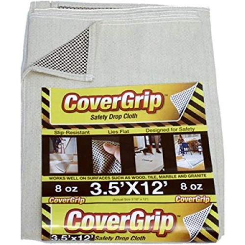 CoverGrip 8 oz Canvas Safety Drop Cloth, 3.5' x 12' - Picture 1 of 7