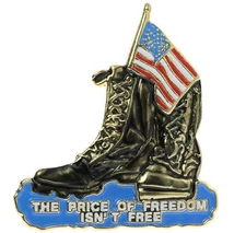 Freedom Isn't Free Flag and Combat Boot Hat or Lapel Pin H14324 F1D26D