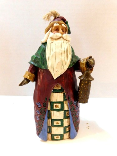 Jim Shore Heartwood Creek-2002 SANTA CON LINTERNA #B107458 ~ 5 1/2" etiquetas originales - Imagen 2 de 6