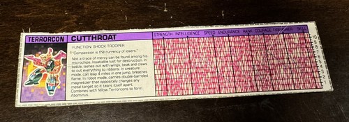 Transformers Original G1 1987 Terrorcon Cutthroat Incomplete w/Tech Specs - Picture 12 of 12
