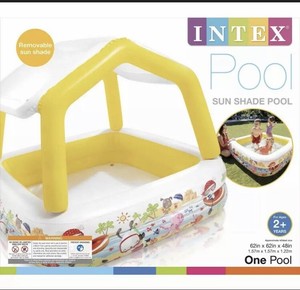 intex inflatable ocean scene sun shade kids swimming pool with canopy 57470ep