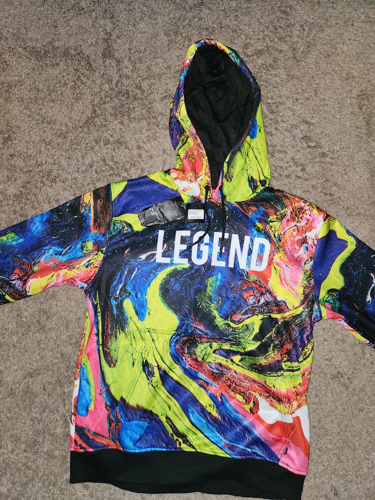 Legend Encrypted Psychedelic Pullover Hoodie Size… - image 9