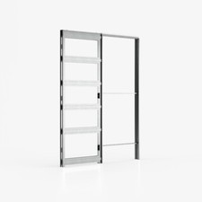 Pocket door system for single door for both 100mm and 125mm walls with jamb kit