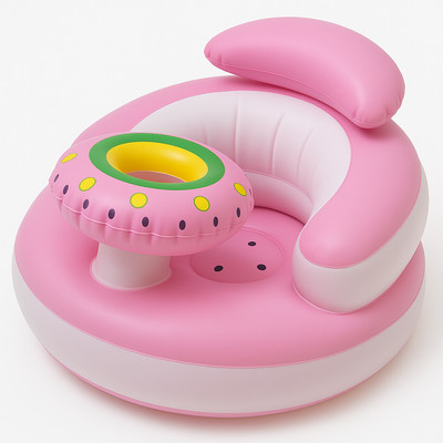 Seggiolino Gonfiabile Per Bambini 3-36 Mesi, Portatile Con Pompa Integrata, Schienale Morbido Per Imparare A Mangiare, Interno/esterno