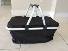 Składany kosz na zakupy z aluminiową ramą i winylową podszewką NOWY